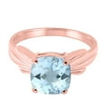 thumbnail image 2 of Mauli Jewels Rings for Women 2.25 Carat Cushion Cut Aquamarine Ring 4-Prong 10K Rose Gold, 2 of 6