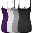 thumbnail image 2 of FashionOutfit Women's Basic Solid Long Length Adjustable Spaghetti Strap Tank Top, 2 of 4
