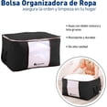 thumbnail image 2 of Set de 8 Bolsas Organizadoras Bluelander para Ropa Mantas Edredones Cobijas con Asa Reforzada Negro, 2 of 5