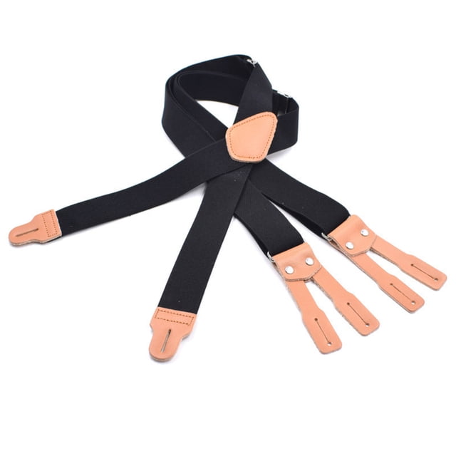 Men Suspender Fashion 6 Button Ends Elastic Adult Suspender Brace Suspender