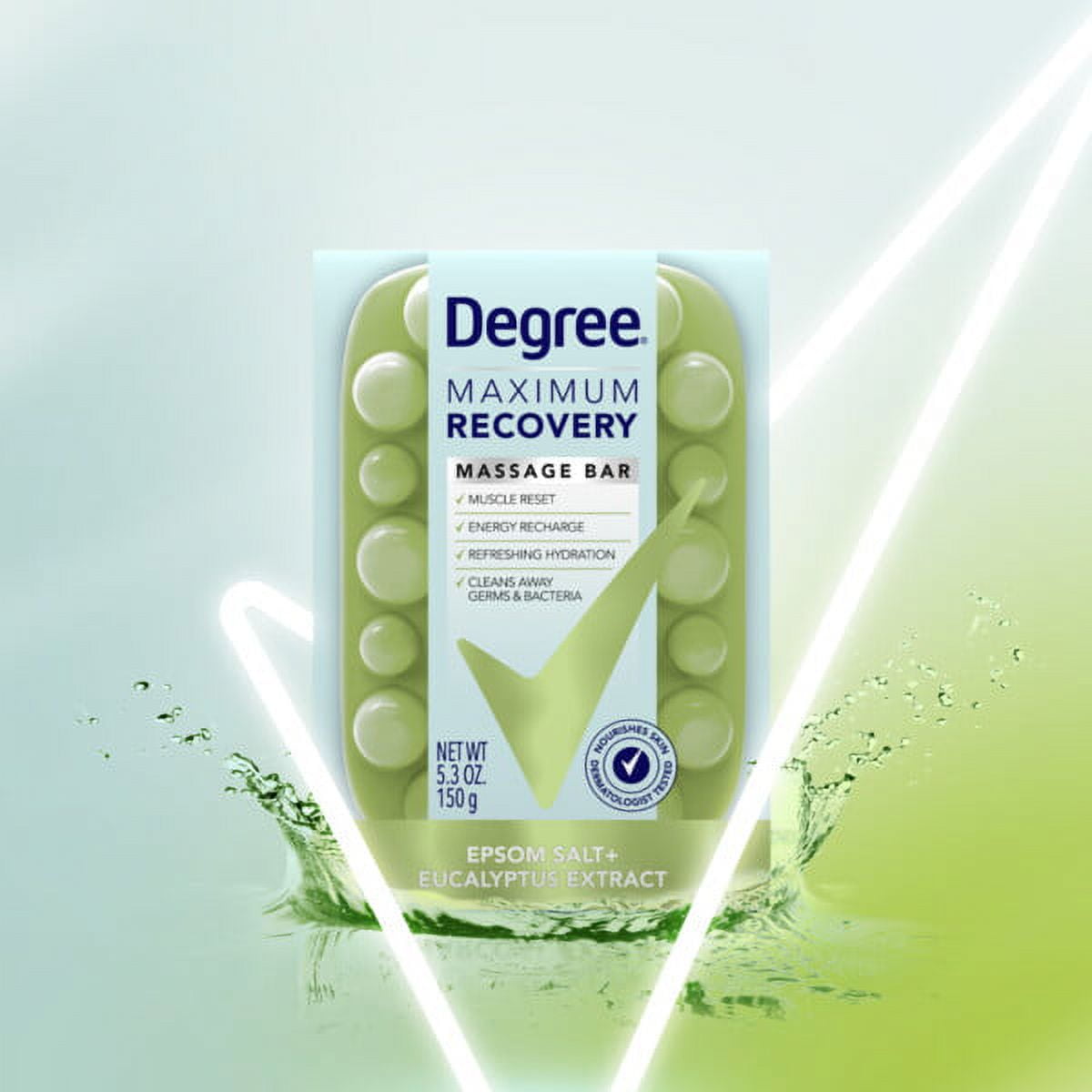 Degree Maximum Recovery Massage Bar Soap Eucalyptus Extract, 5 Oz.