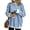 73#Blue, variant on Women Long Sleeve Crew Neck Pullover Top Gingham Waffle Knit Sweatshirt Loose Fit Contrast Hem Design XL