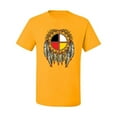 thumbnail image 2 of Wild Bobby, Medicine Wheel Dreamcatcher Native American Pop Culture Men's Graphic T-Shirt, Gold, Medium, 2 of 3
