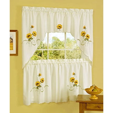 Park Avenue Collection Harwood Embellished Cottage Set 58x24 Tier Pair/ 58x36 Topper main image 1