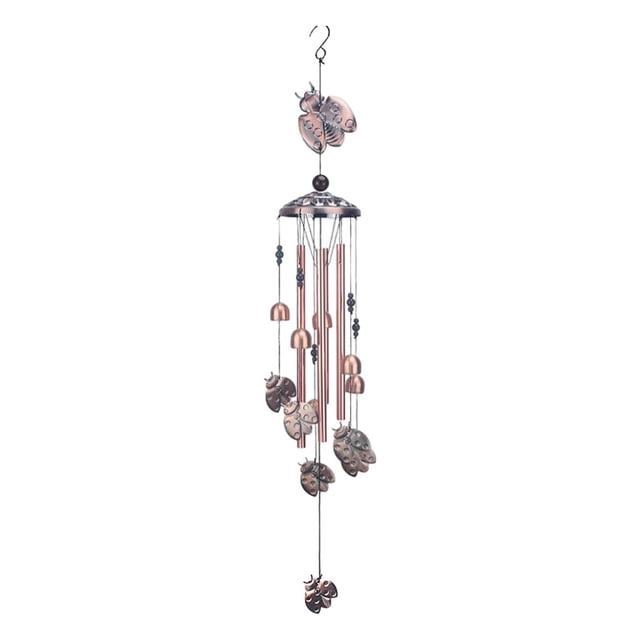 Billuyoard Campanas de viento caseras de melodía exquisita y dulce para un ambiente tranquilo campana de viento de jardín de Metal duradera Iluminación y accesorios 206-Mariquitas(Cobre)