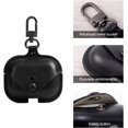 thumbnail image 3 of Genuine Leather Case Compatible with AirPods Pro Case, Soft Leather Cover with Keychain Hook Black, 3 of 5