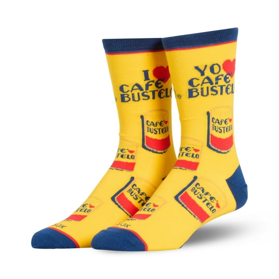 Cool Socks – Café Bustelo Can Crew Socks – Size Large for Men & Women – Bold Coffee Graphic – Comfy