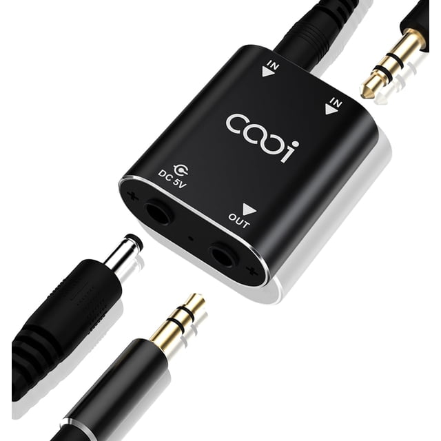 Mezclador de audio Cooidea con carcasa metálica estéreo de 2 canales con AUX