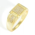 thumbnail image 3 of Tilo Jewelry Yellow Gold Plated 925 Sterling Silver Pave Square Signet Ring | Size 10 | Classic Statement Pinky Ring for Men, 3 of 6