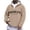 Khaki, variant on Brooklyn New York Quarter Zip Pullover Men Fall Winter Long Sleeve Graphic Hooded Sweatshirt Mens Hoodie Streetwear