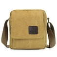 thumbnail image 2 of Spencer Mens Shoulder Sling Bags Canvas Crossbody Bag Vintage Messenger Business School Satchel Multi Zipper Pockets Bag (Khaki), 2 of 11