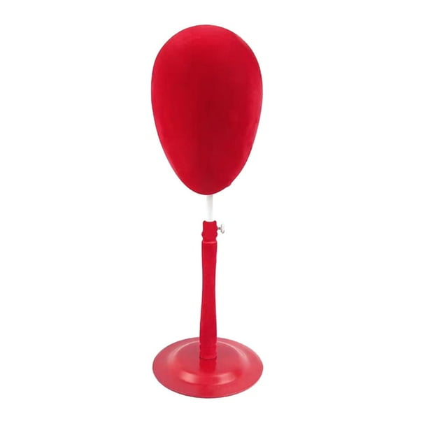Peluca Fabricación de estilismo Práctica Gorra de maniquí Auriculares Pantalla Soporte de maniquí rojo