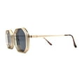 thumbnail image 3 of Mens Octagonal Dimensional Metal Rim Rectangle Steam Punk Sunglasses Gold Black, 3 of 4