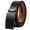 Black-Basic Matte, variant on Men’s Leather Belt, Slide Ratchet Belt for Dress Casual with Adjustable Buckle, Trim to Fit