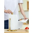 thumbnail image 2 of Paper Towel Holder, Paper Towel Dispenser Standing Weighted Base Non Slip, Spring Arm for Easy Tear, Stainless Steel Paper Towel Holder for Home Kitchen Countertop Tabletop, Silver, 2 of 9