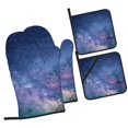thumbnail image 2 of YFYANG Oven Mitts and Pot Holders Sets 4 Pieces, Non-Slip Heat Resistant Mysterious Galactic Night Sky Kitchen Glove Pot Mat for Cooking and Baking, 2 of 8
