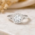 thumbnail image 3 of Rosec Jewels IGI Certified Lab Grown Diamond Engagement Ring with Halo - 0.9 Carat - E-VS1 Quality - Split Shank Ring for Women, 925 Sterling Silver, US 4.00, 3 of 8