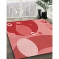 thumbnail image 3 of Ahgly Company Machine Washable Indoor Square Transitional Red Area Rugs, 7' Square, 3 of 7
