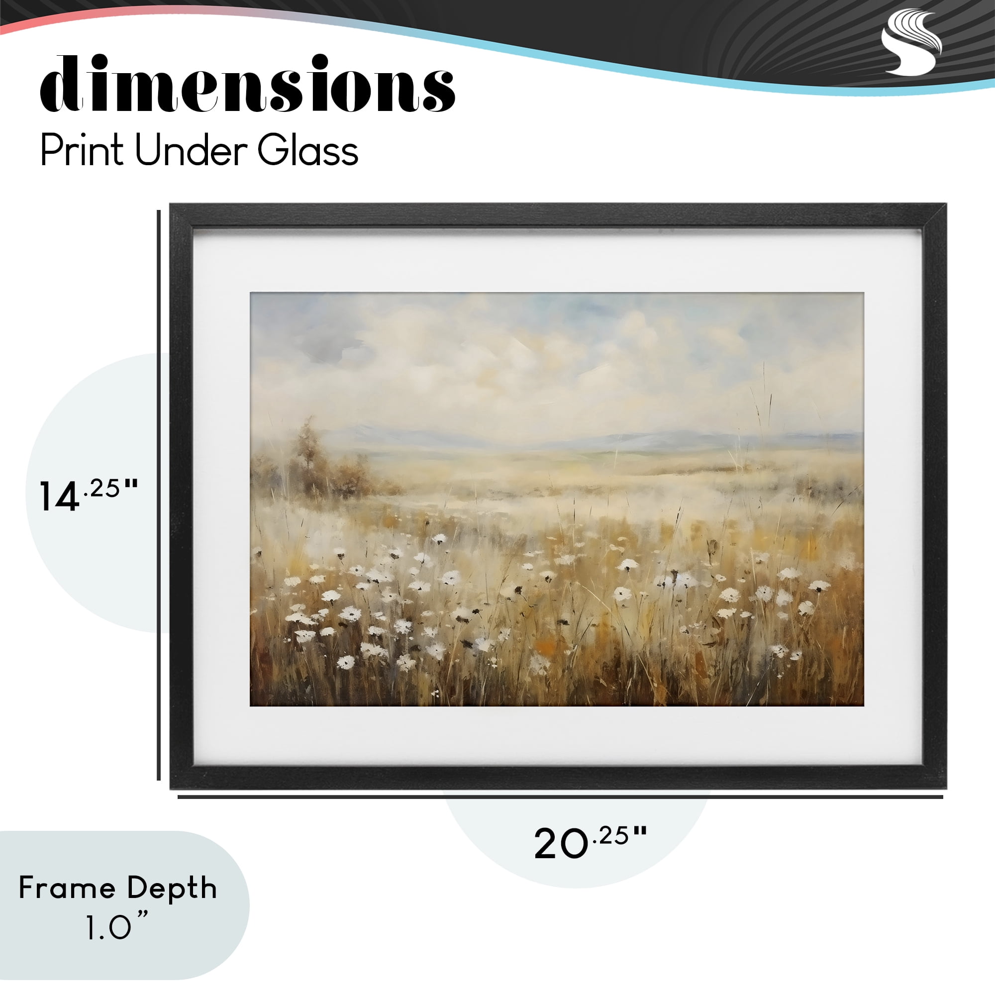 Stupell Industries Neutral Land Calmness Black Framed Print Under Glass, design by Creative Studio