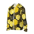 thumbnail image 2 of Rocae Geometric Pattern with Bee Print Breathable Sun Protection Hoodie Quick-Dry Lightweight Long Sleeve Hoodie Unisex Running Sports Shirt Medium, 2 of 9