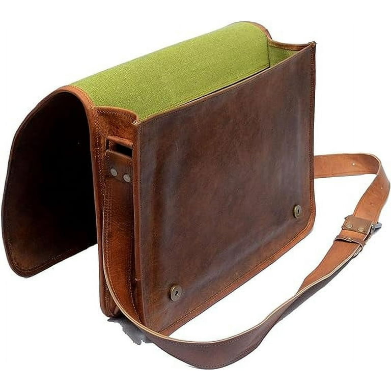Rajeriya 13 inch Vintage Full Grain Leather Laptop Crossbody