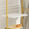 thumbnail image 4 of EastVita Modern Garment Rack on Wheels Gold Clothing Rack with 4- Tier Shelves Clothes Display Racks for Bedroom, Boutique, Cloth Store Metal Pipe Hanging Rack, 4 of 7