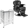 thumbnail image 1 of Kit Sillon Barberia Reclinable Negro Organizador 12 Cajones Multiusos Nanofort, 1 of 12