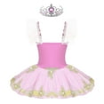 thumbnail image 3 of YONGHS Kids Girls Swan Lake Ballet Tutu Dress Camisole Skirted Leotard Dancewear 3-12 Type A Pink 5-6, 3 of 7