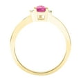 thumbnail image 2 of SZUL Women's Pear Shaped Pink Topaz and Diamond Classic Band in 10K Yellow Gold, 2 of 5