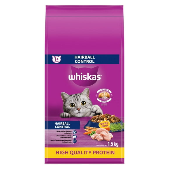 Whiskas Hairball Control with Real Chicken Dry Cat Food