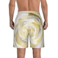 thumbnail image 3 of KLL White Rose Men's Casual Summer Beach Shorts Hawaiian Shorts with Pockets-Large, 3 of 5