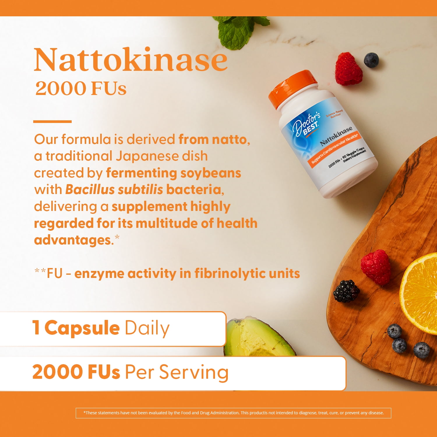 Doctor's Best Nattokinase 2,000 Fu, Non-GMO, Gluten Free, Vegan, Supports Cardiovascular and Circulatory Health, 90 Veggie Caps