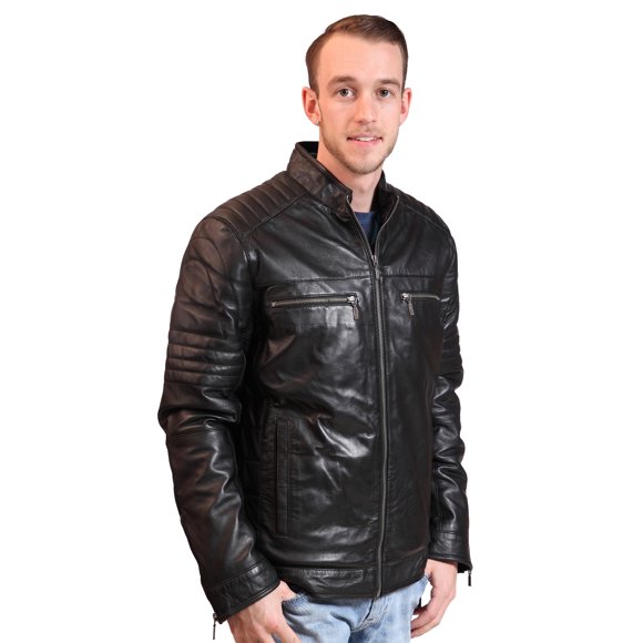 Classyak Men's Fashion Real Leather Moto Jacket