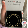 thumbnail image 4 of Cate & Chloe Monica 18k Yellow Gold Plated Silver 40mm Hoop Dainty Earrings for Women, Gift for her, 4 of 9
