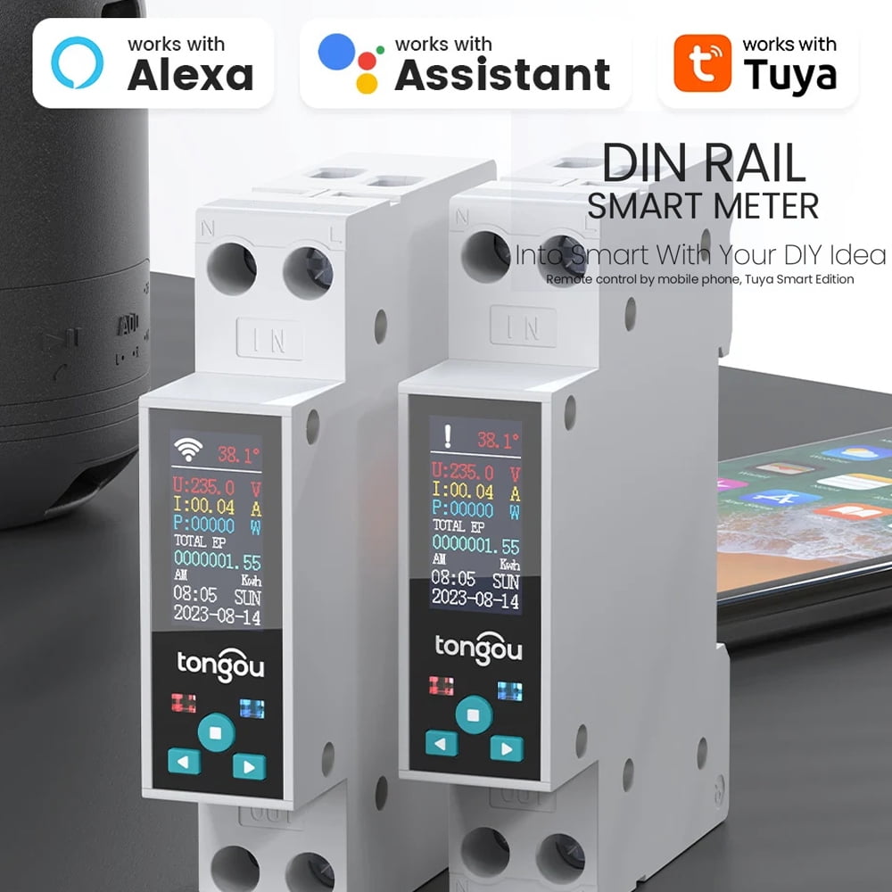Electricity meters,Led Meter Relay App - App Function Compatible Kwh Meter And Function App Meter Din Rail Wifi Din Function - 35mm Din Meters Function Switch Meter Function Kwh Meter Circuit
