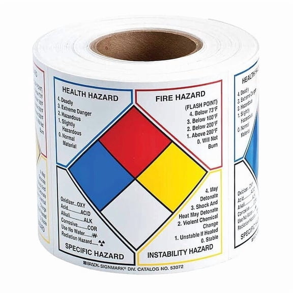 Brady NFPA Label,6"H,6"W,PK500 53072