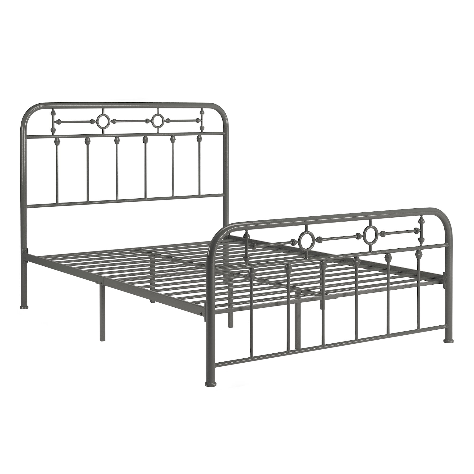Weston Home Reeve Metal Spindle Platform Full Bed, Grey