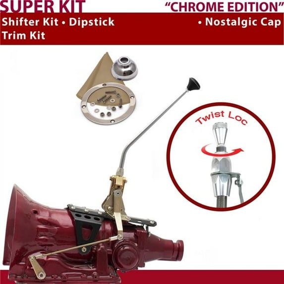American Shifter C4 Shifter Kit Chrome 12 in. Trim Kit Dipstick for F7591