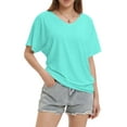 thumbnail image 4 of Womens Casual V Neck T Shirts Short Sleeve Loose Fit Summer Flowy Tops Tees, 4 of 6