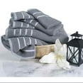 thumbnail image 3 of Luxury Cotton Towel Set - Rice Weave 100% Egyptian Cotton 6 Piece Set with 2 Bath Towels, 2 Hand Towels and 2 Washcloths - Silver Gray, 3 of 3