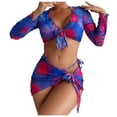 thumbnail image 2 of Daisyyozoid Swimsuits for Women Clearance Printed Bikini Straps Bikini Deep V Split Set Three Piece Set, 2 of 5