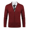 thumbnail image 6 of COOFANDY Men's Full Zip Cardigan Sweater Slim Fit Cable Knitted Zip Up Sweater with Pockets, 6 of 8