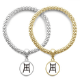 thumbnail image 1 of Bone Inscription Chinese Surname Character Zhou Lover Bracelet Bangle Pendant Jewelry Couple Chain, 1 of 3