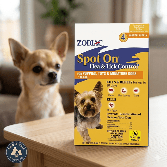 Zodiac Spot On Flea & Tick Control Small Dogs 7-15 lbs 4 Month Supply