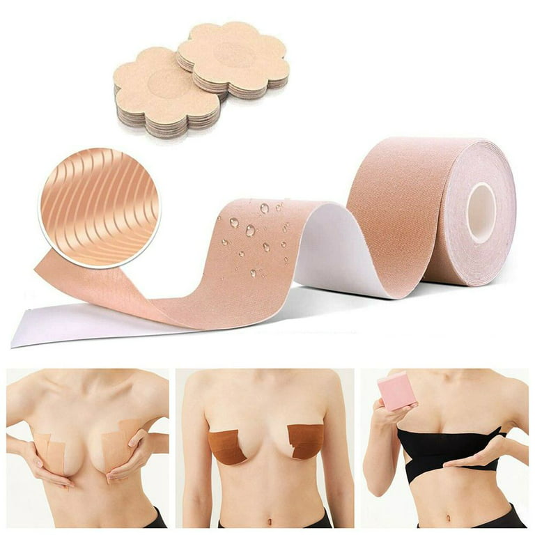 Hot Selling Breast Lift Tape Push Up Sticky Bra Women Nipple Cover Instant  Breast Lift Boob Tape Body Invisible Bra COFFEE 7.5CM&5M