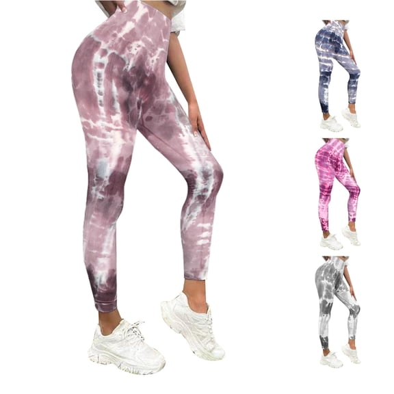 xfsWaSs Tie Dye High Waist Yoga Leggings Women Seamless Tummy Control Stretch Full Length Fitness Workout Leggings Casual Yoga Pants