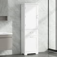 thumbnail image 2 of Euroco Tall Bathroom Storage Cabinet, Freestanding Storage Cabinet with Two Different Size Drawers and Adjustable Shelf, MDF Board with Painted Finish, White, 2 of 9