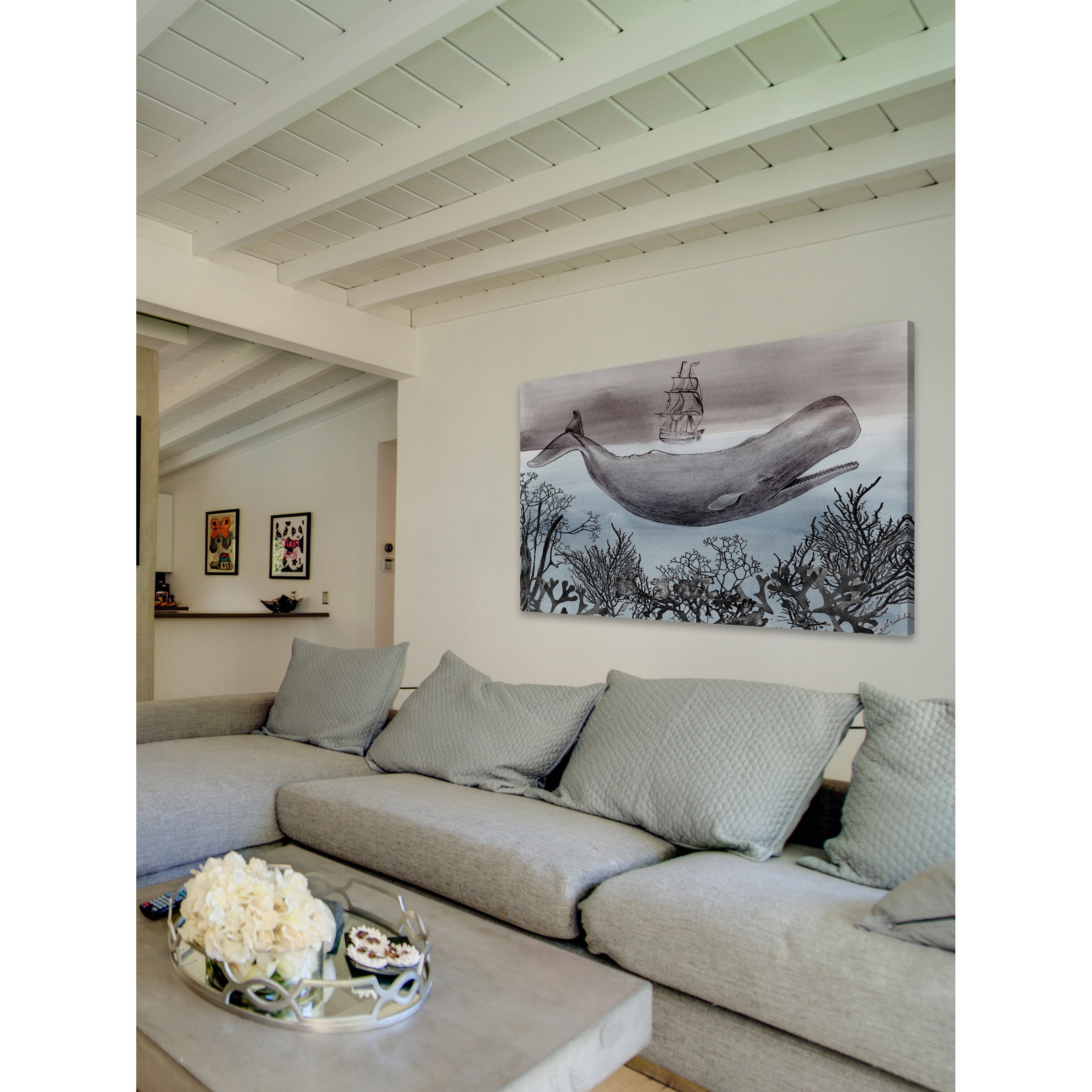 Marmont Hill Whale Under Painting Wall Art Print