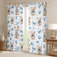 thumbnail image 2 of Homewish Cute Cartoon Bear Black Out Curtains,Kawaii Bowtie Loves Curtains Pack of 2 (42x63 Each),White Blue Brown Bedroom Curtains For Girls Kids,Super Cozy Room Decor, 2 of 6