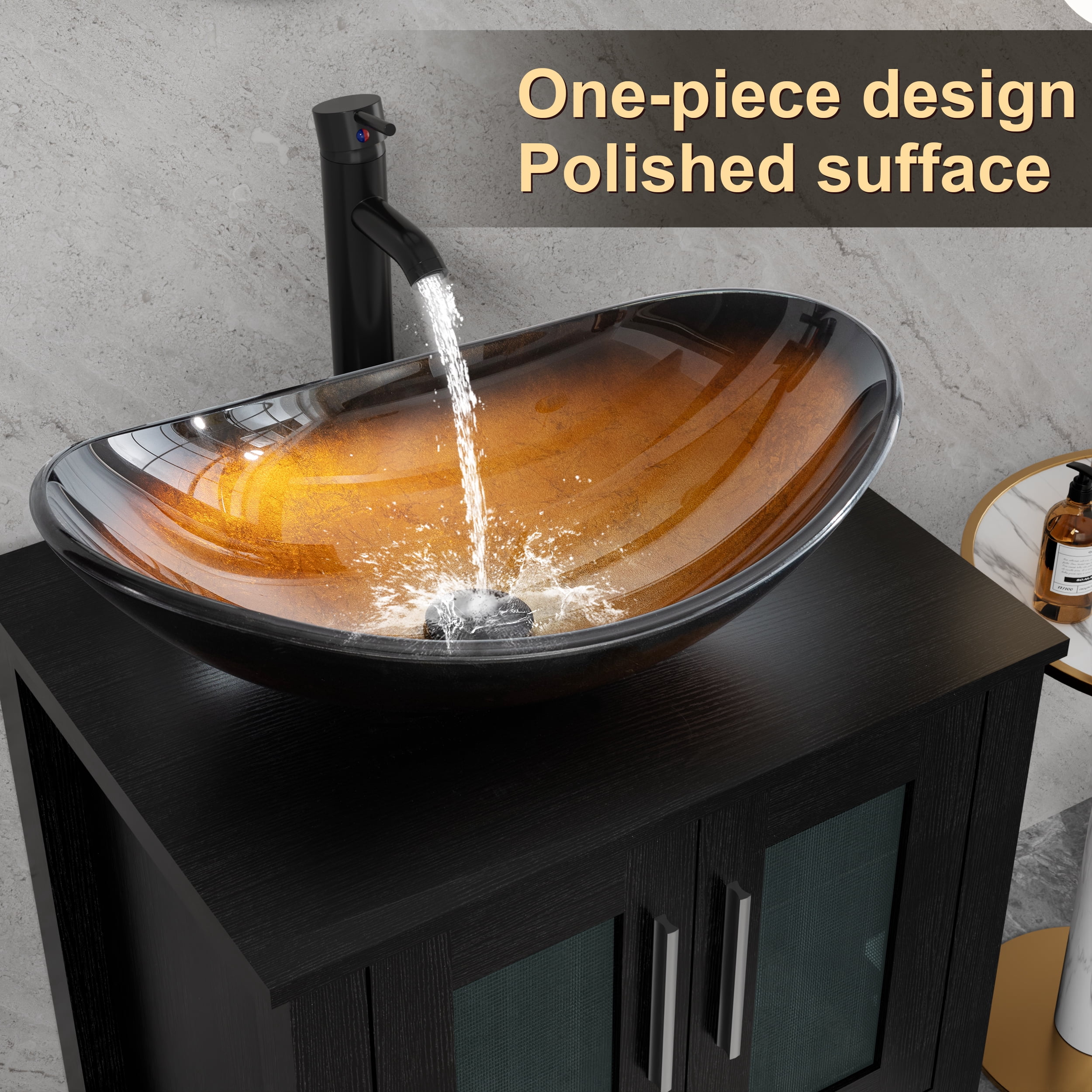 VS029BR 21" Stained Glass Bathroom Vessel Sink
